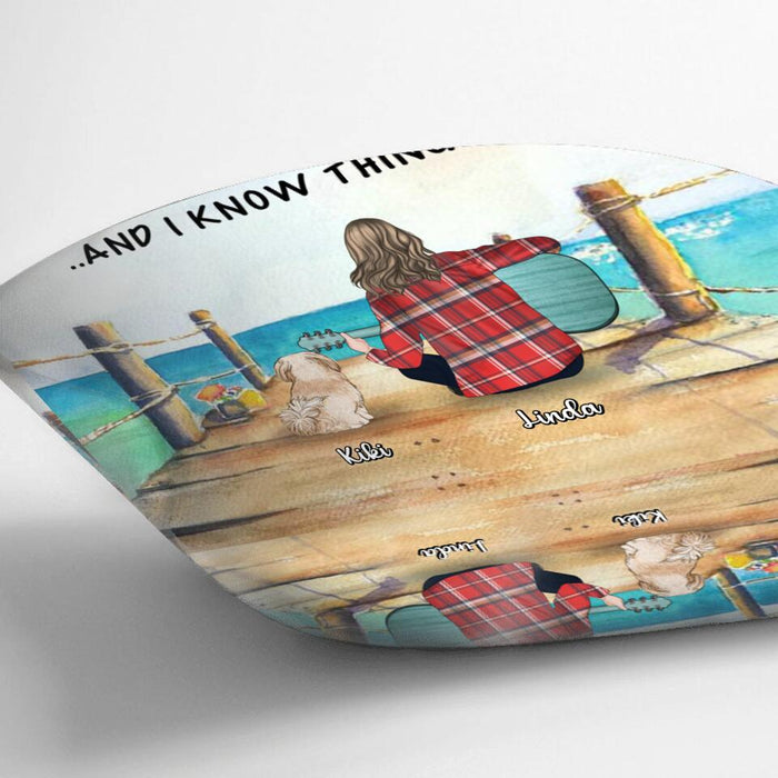 Personalized Dog Mom, Dog Dad With Guitar Pillow Cover - Best Gift Idea For Guitar Lovers - Up to 3 Dogs - I Play Guitars And I Know Things