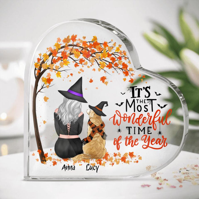 Personalized Dog Mom Acrylic Plaque - Gift Idea For Dog Owner With Up To 4 Dogs - It’s The Most Wonderful Time Of The Year