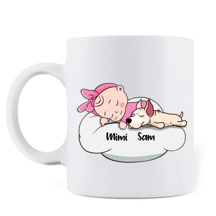 Personalized Baby With Dog Coffee Mug Baby With Up to 3 Dogs - Best Gift For Mom - From Fur Mama To Baby Mama