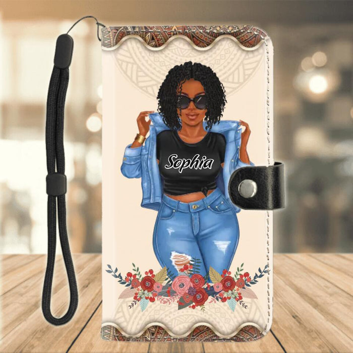 Personalized Chubby Girl Phone Wallet - Gift Idea For Friends/Besties/Sisters - I'm Not Fat I'm Just So Freakin' Sexy It Overflows