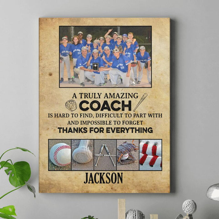 Personalized Baseball Coach Canvas - Team Gift For Baseball Coach/End Of Season Gift - Thanks For EveryThing
