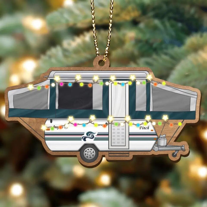 Personalized Camping Xmas Wooden Ornament - Christmas Gift Idea For Camping Lover/Christmas Decoration Gift