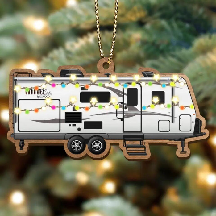 Personalized Camping Xmas Wooden Ornament - Christmas Gift Idea For Camping Lover/Christmas Decoration Gift