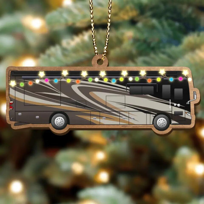 Personalized Camping Xmas Wooden Ornament - Christmas Gift Idea For Camping Lover/Christmas Decoration Gift