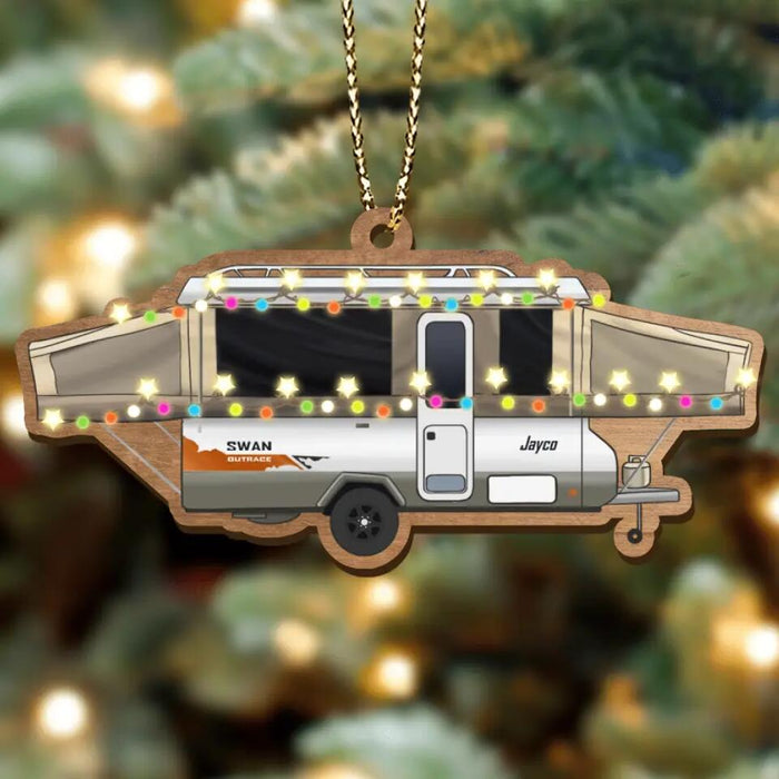 Personalized Camping Xmas Wooden Ornament - Christmas Gift Idea For Camping Lover/Christmas Decoration Gift