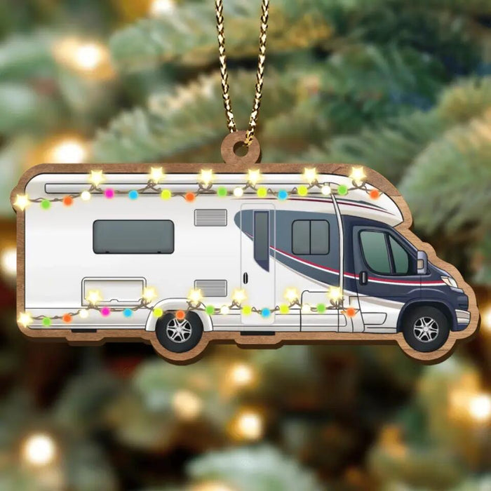Personalized Camping Xmas Wooden Ornament - Christmas Gift Idea For Camping Lover/Christmas Decoration Gift