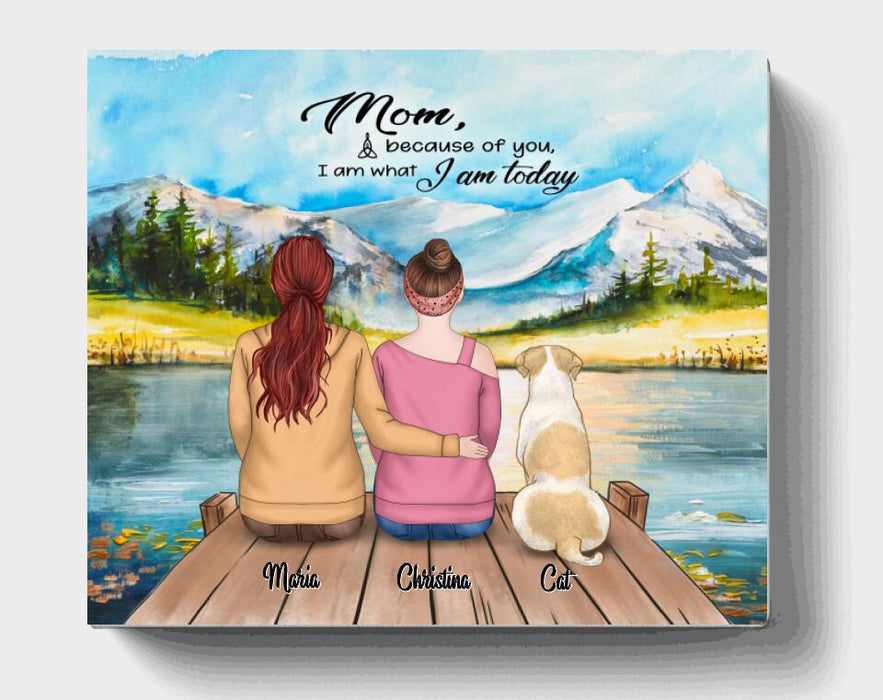 Personalized Mother & Daughter Canvas - Mother's Day Gift Idea - Mother And Daughter Forever Linked Together