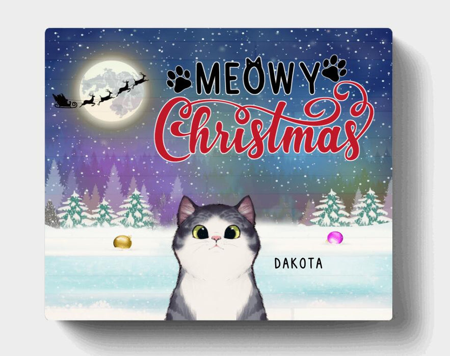 Personalized Christmas Pet Canvas - Up to 3 Cats/Dogs - Christmas Gift For Cat/Dog Lover - Meowy Christmas