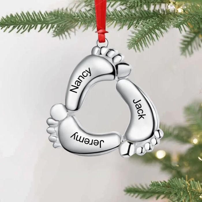 Personalized Baby Feet Aluminium Ornament - Up to 6 Feet - Christmas Gift Idea For Family