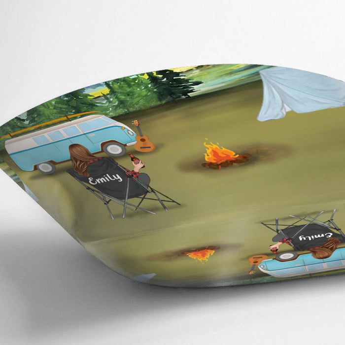 Personalized Camping Pillow Cover - Single Man/Woman With Up To 6 Pets, Single Parent With Up To 6 Kids And 2 Pets - Gift For Camping Lovers - ODH9UF