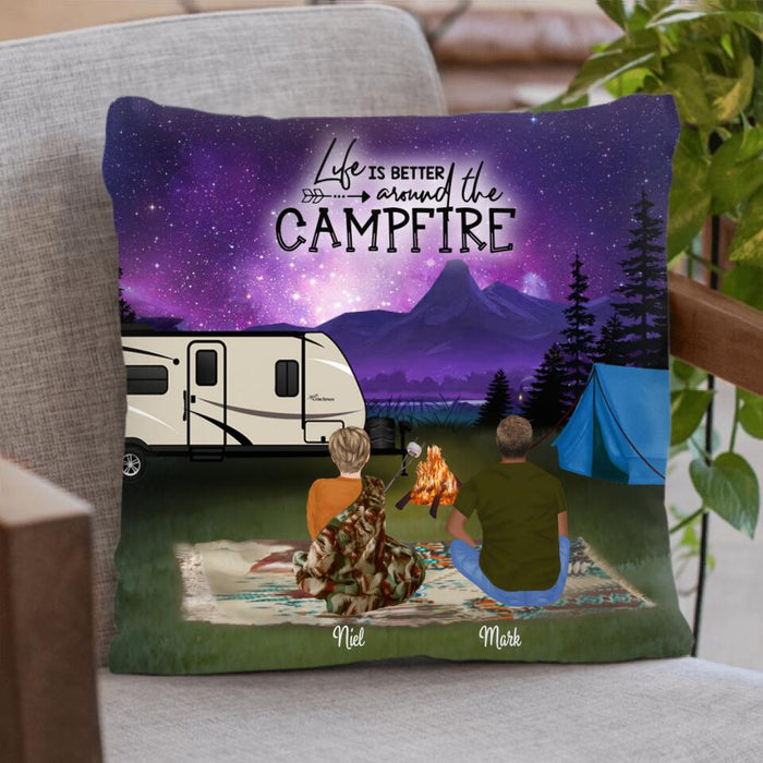 Personalized Night Camping Pillow Cover - Best Gift For The Whole Family - Parents with up to 3 Kids and 3 Pets - NIMLQ4