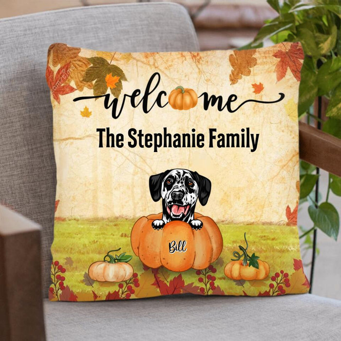 Personalized Autumn Cat Dog Pillow Cover - Up to 5 Pets - Best Gift For Dog/Cat Lover - Welcome The Stephanie Family - 6A1NG6