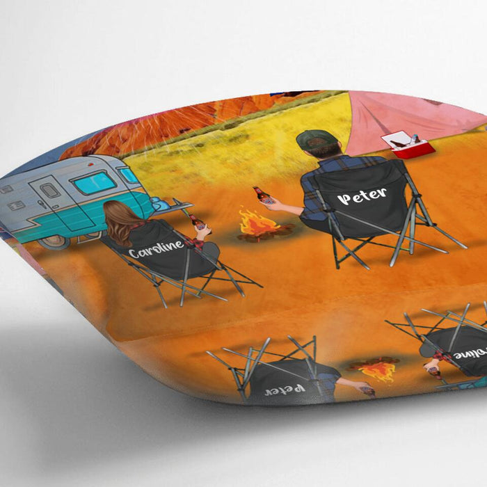 Personalized Camping Australia Day Pillow Cover - Couple/Parents With Up to 2 Kids And 2 Pets - Gift Idea For Camping Lover - Happy Australia Day