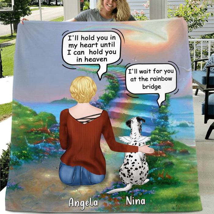 Personalized Memorial Dog Quilt/Fleece Blanket/Pillow Cover - Up to 4 Dogs - Memorial Gift For Dog Lovers