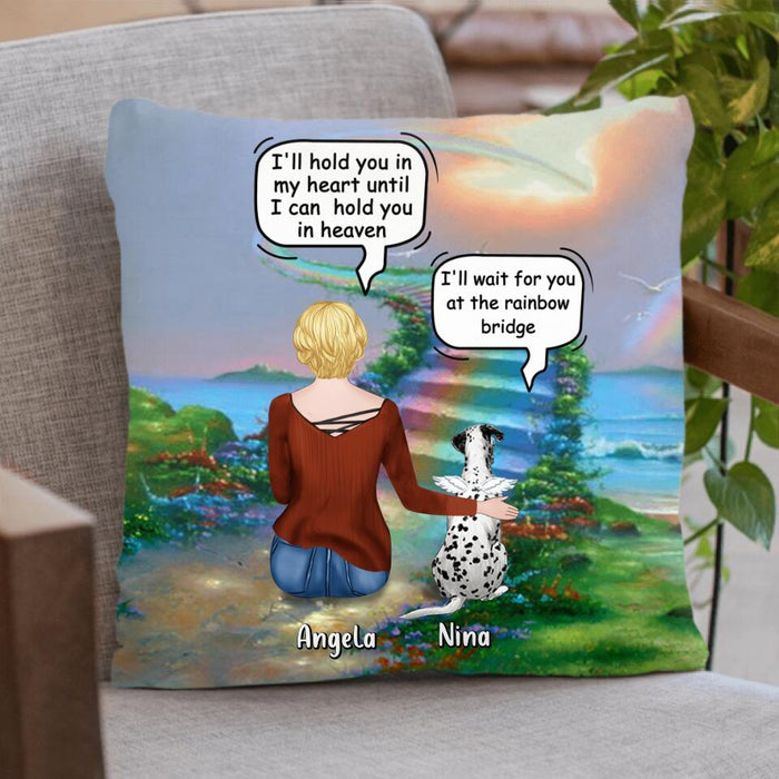 Personalized Memorial Dog Quilt/Fleece Blanket/Pillow Cover - Up to 4 Dogs - Memorial Gift For Dog Lovers