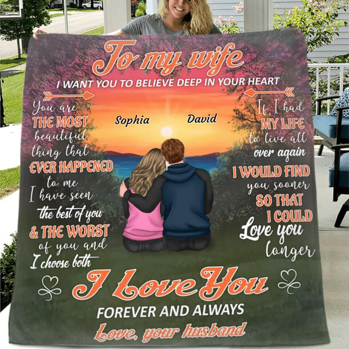 Personalized To My Wife Fleece Throw Blanket & Quilt - Gift Idea From Husband To Wife - I Want You To Believe