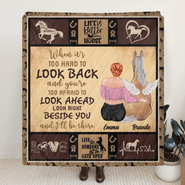 Personalized Horse Mom Fleece Throw Blanket/Quilt - Gift Idea For Horse Lover - I'll Be There