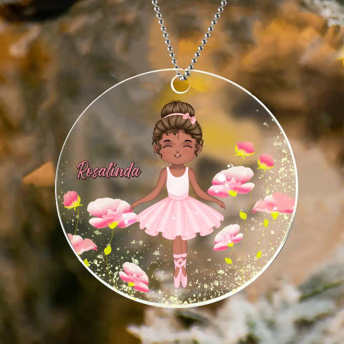Personalized Ballet Girl Circle Acrylic Ornament - Gift Idea For Girl/Ballet Lovers