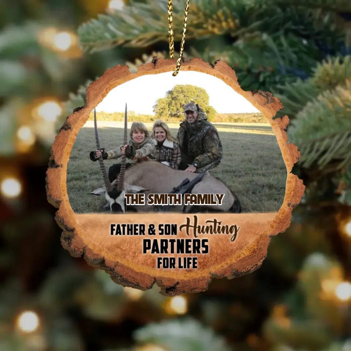 Personalized Hunting Wooden Ornament - Upload Photo - Gift Idea For Hunting Lover/Family Members - Hunting Partners For Life