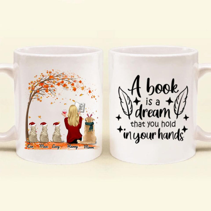 Custom Personalized Reading Pet Mom Coffee Mug - Mother's Day gift for Dog Mom, Cat Lovers - Up to 4 Pets - Best mother’s day gift ideas