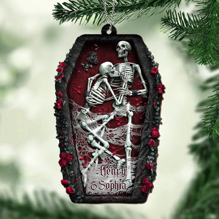 Personalized Couple Skeleton Wooden Ornament - Gift Idea For Couple