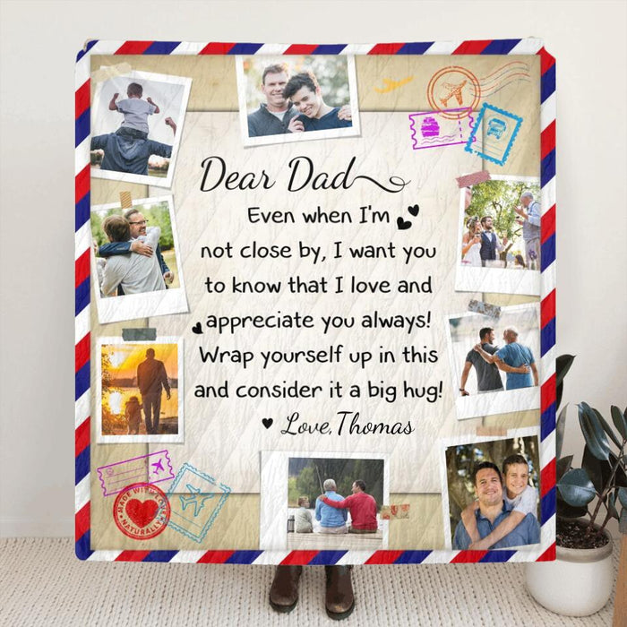 Personalized To Mom/Dad Quilt/Fleece Throw Blanket - Upload Photo - Gift Idea For Mom/Dad/Christmas/Birthday