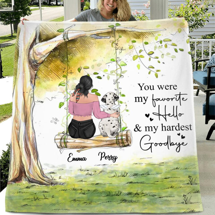 Personalized Memorial Pet Mom Fleece/Quilt Blanket - Up to 3 Pets - Memorial Gift Idea For Dog/Cat Owners - Your Wings Were Ready But My Heart Was Not