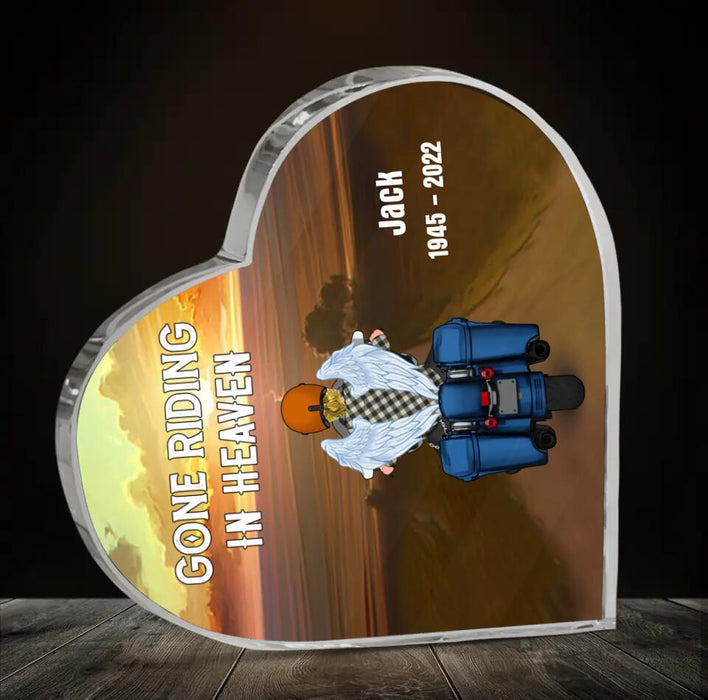 Personalized Memorial Biker Acrylic Plaque - Memorial Gift Idea For Father's Day - Gone Riding In Heaven