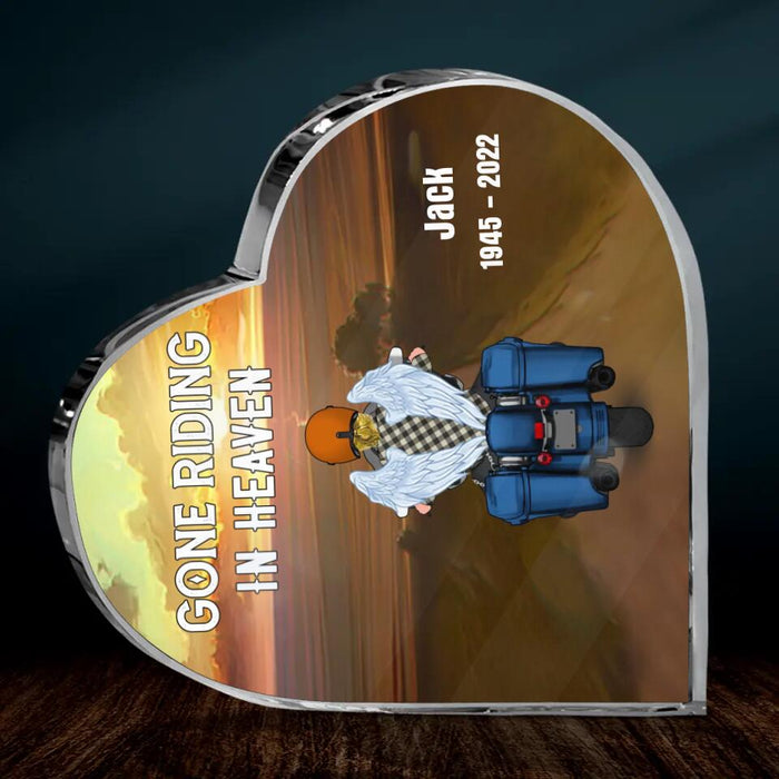 Personalized Memorial Biker Acrylic Plaque - Memorial Gift Idea For Father's Day - Gone Riding In Heaven