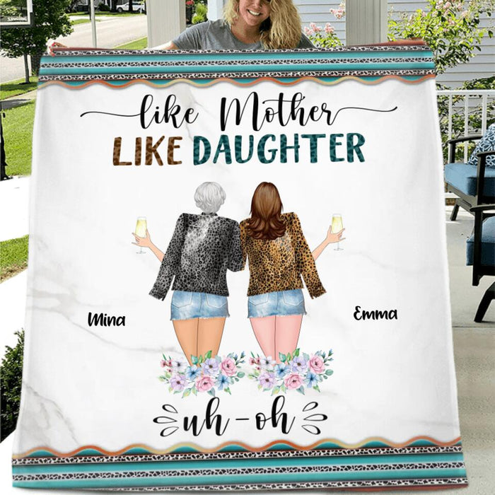 Personalized Mother & Daughter Fleece Throw Blanket/Quilt - Gift Idea For Daughter - Mother's Day Gift From Daughter - Like Mother Like Daughter