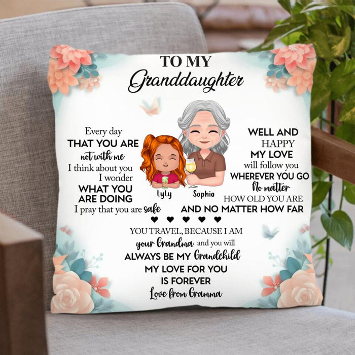Custom Personalized To My Granddaughter Pillow Cover/ Fleece/Quilt Blanket - Gift Idea For Granddaughter/ Grandson - Love From Gramma