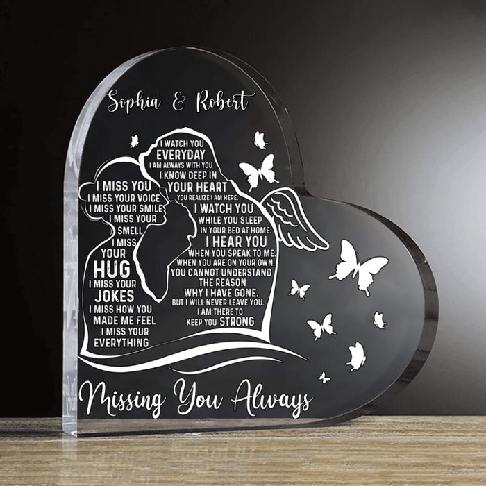 Personalized Memorial Acrylic Plaque - Best Gift Idea For Couple - I Miss Your Everything