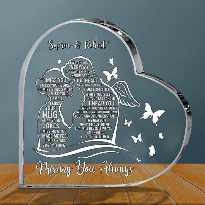 Personalized Memorial Acrylic Plaque - Best Gift Idea For Couple - I Miss Your Everything