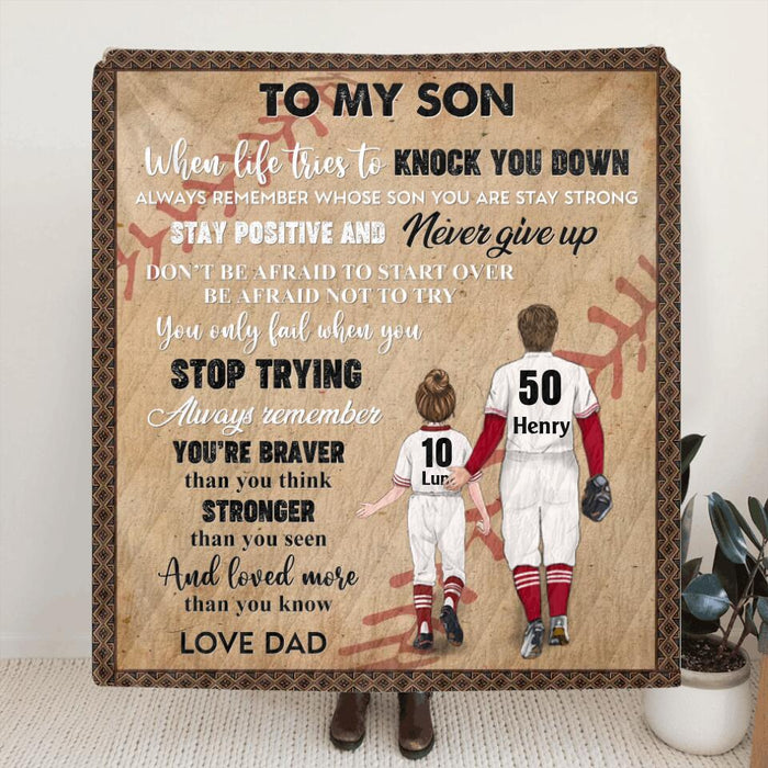 Personalized To My Son/Daughter Fleece Throw Blanket/Quilt - Gift Idea For Son/Daughter - Stay Positive And Never Give Up