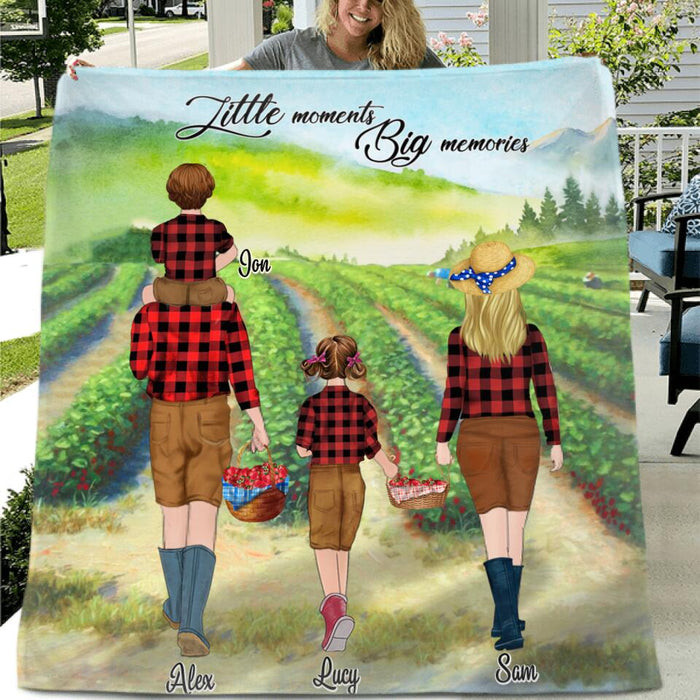 Personalized Summer Family Quilt - Family Picking Fruits In The Summer - Best Gift For Family/Couple - Little moments Big memories