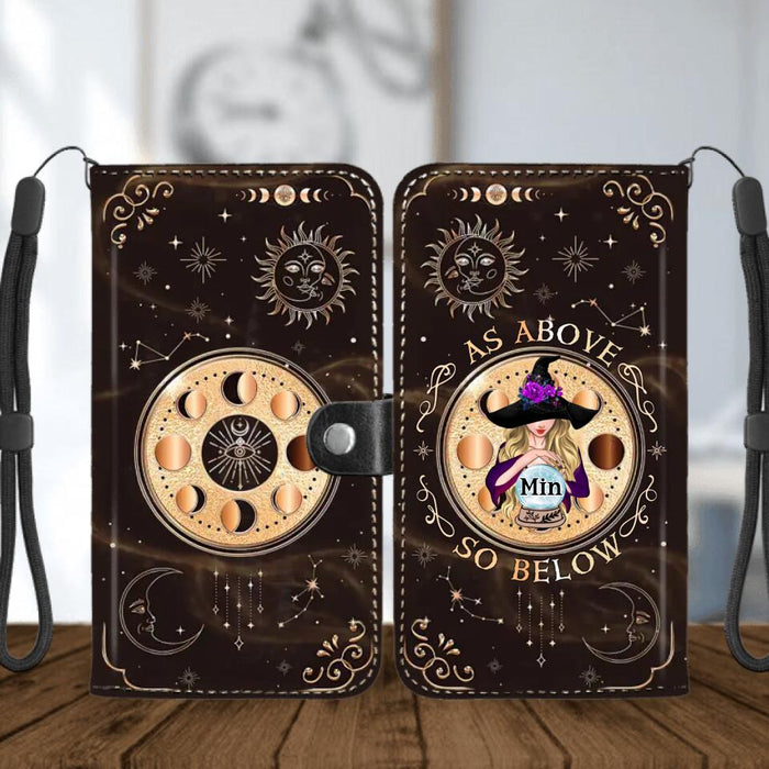 Personalized Witch Phone Wallet - Gift Idea For Witch Lovers - As Above So Below