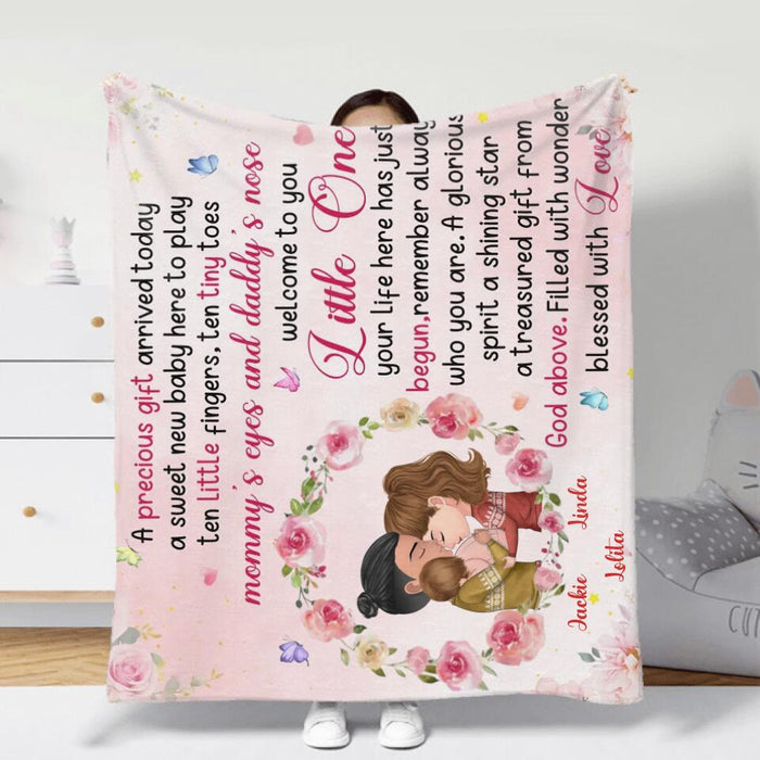 Personalized Baby Fleece Throw Blanket - Gift Idea For Baby - A Precious Gift Arrived Today