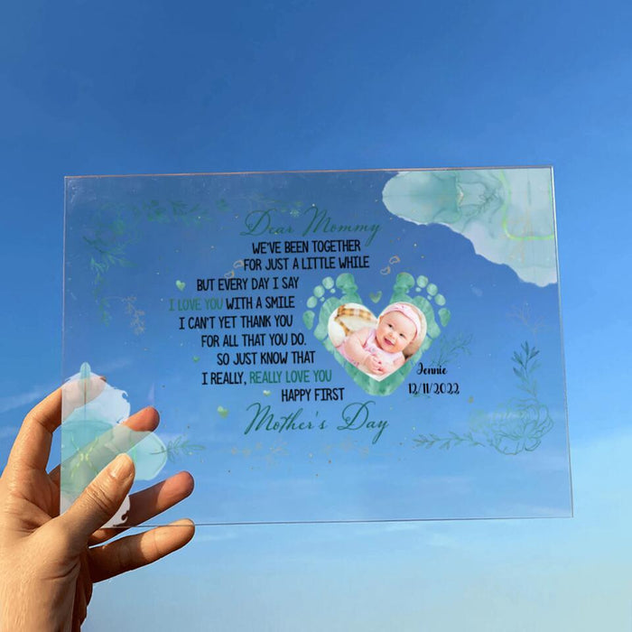 Personalized Baby Photo Acrylic Plaque - Gift Idea For Baby/Mother's Day - Dear Mommy
