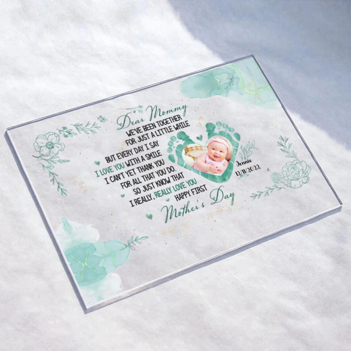 Personalized Baby Photo Acrylic Plaque - Gift Idea For Baby/Mother's Day - Dear Mommy