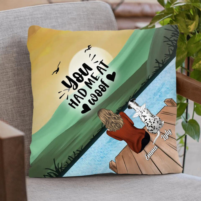 Personalized Dog Mom Fleece Throw Blanket/Quilt/Pillow Cover - Up to 5 Dogs - Mother's Day Gift Idea for Dog Lovers - You Had Me At Woof