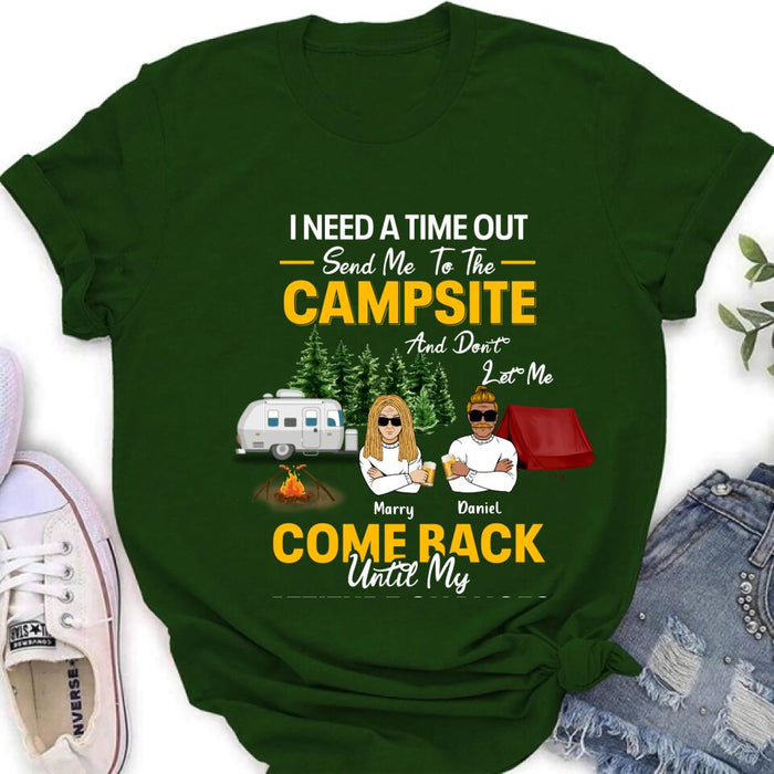 Personalized Camping T-shirt/Hoodie/Sweatshirt - Gift For Camping Lovers - I Need A Time Out Send Me To The Campsite
