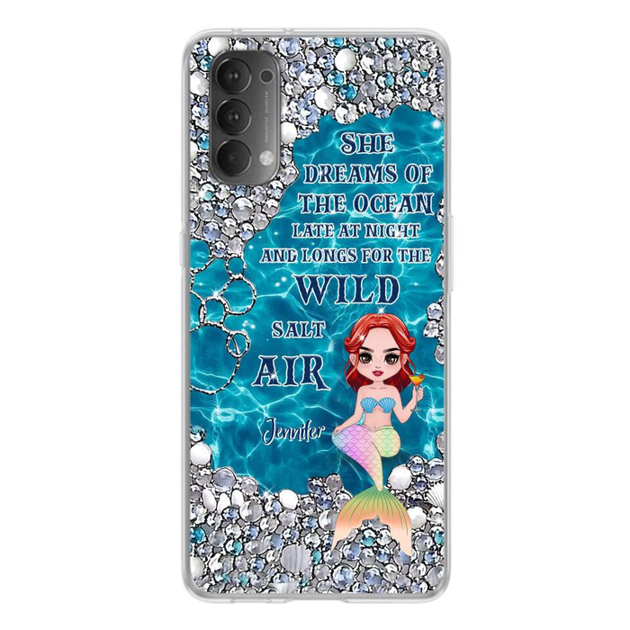 Custom Personalized Mermaid Phone Case - Gift Idea For Ocean Lovers/Mermaid - She Dreams Of The Ocean Late At Night - Case For Oppo, Xiaomi & Huawei