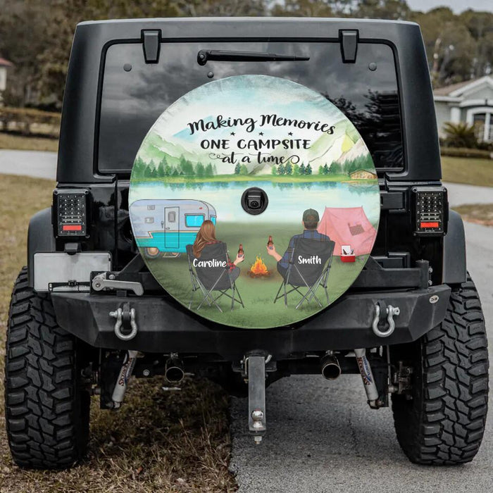 Personalized Camping Day Time Spare Tire Cover - Gift Idea For Camping Lover - Making Memories One Campsite At A Time