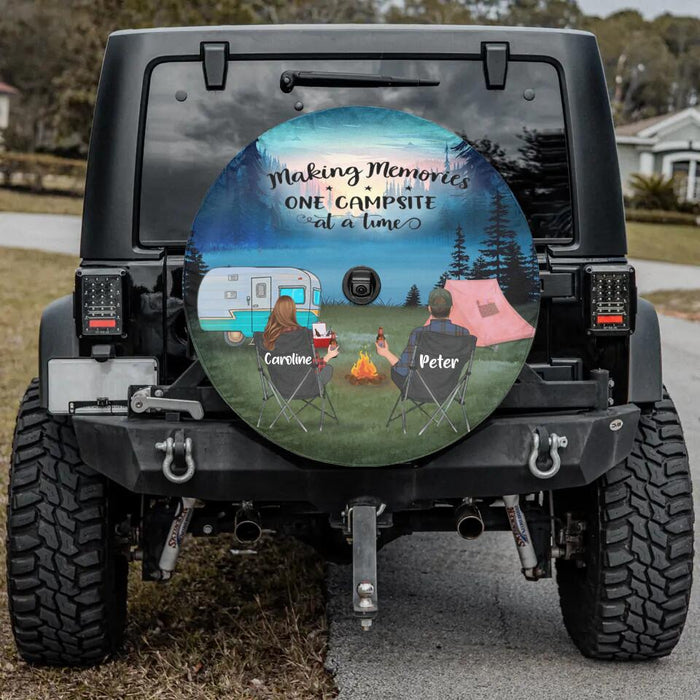 Personalized Camping Night Spare Tire Cover - Gift Idea For Camping Lover - Making Memories One Campsite At A Time