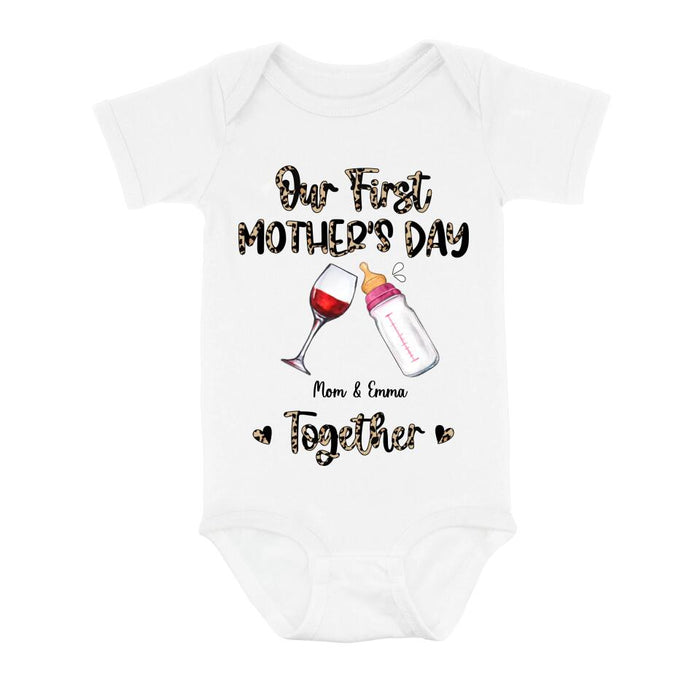 Personalized Baby Onesie/T-Shirt - Mother's Day Gift Idea For Baby/Mom - Our First Mother's Day Together