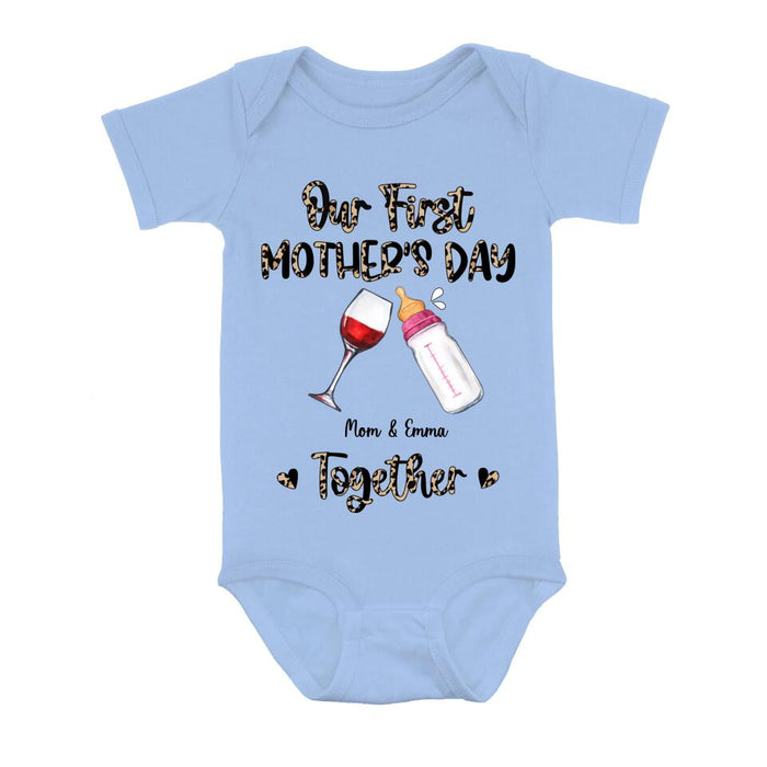 Personalized Baby Onesie/T-Shirt - Mother's Day Gift Idea For Baby/Mom - Our First Mother's Day Together