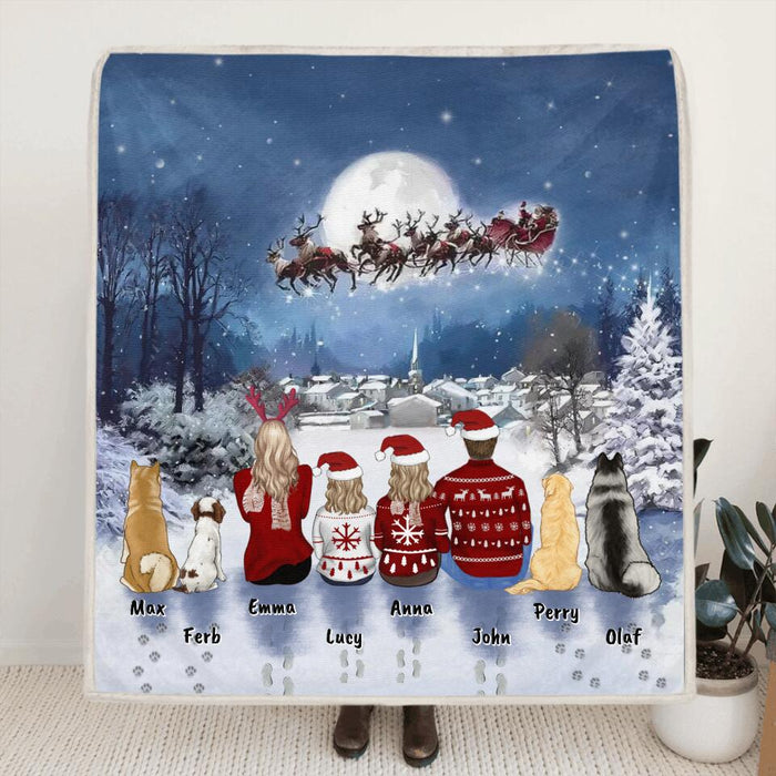 Personalized Christmas Pet Quilt/Fleece Blanket - Up to 7 Pets - Best Gift For Christmas And Dog Lovers/Cat Lovers - TT1FV8