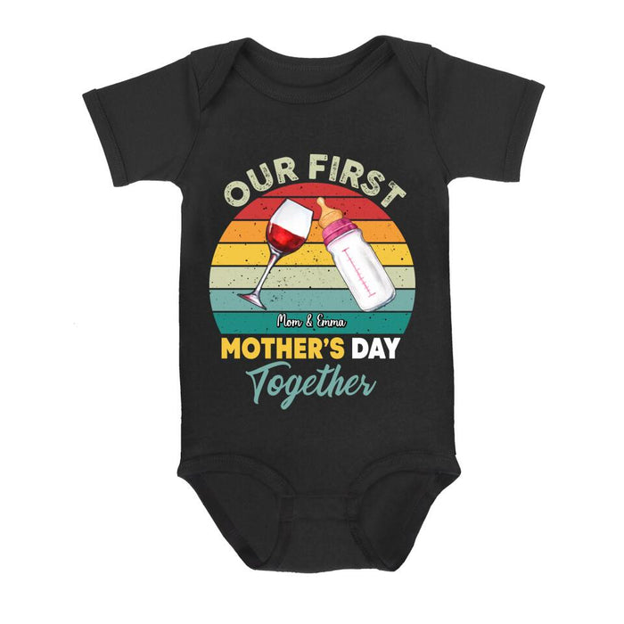 Personalized Baby Onesie/T-Shirt - Mother's Day Gift Idea For Baby/Mom - Our First Mother's Day Together