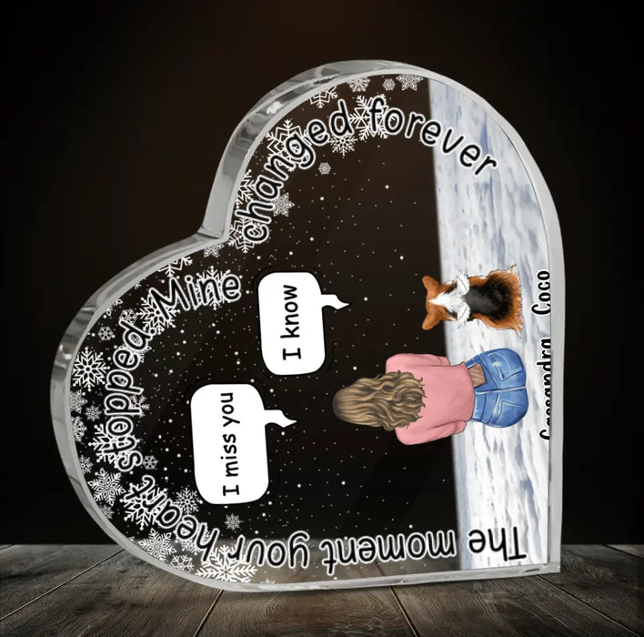 Personalized Pet Heart Shaped Acrylic Plaque - Up to 4 Pets - Gift Idea For Couple/Dog/Cat Lover - You Left Paw Prints On My Heart