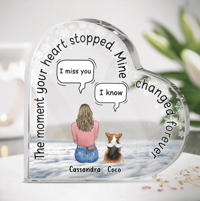 Personalized Pet Heart Shaped Acrylic Plaque - Up to 4 Pets - Gift Idea For Couple/Dog/Cat Lover - You Left Paw Prints On My Heart
